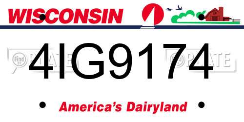 4IG9174 Wisconsin License Plate