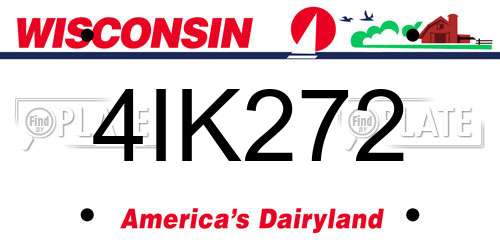 4IK272 Wisconsin License Plate