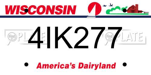 4IK277 Wisconsin License Plate