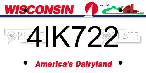 4IK722 Wisconsin License Plate