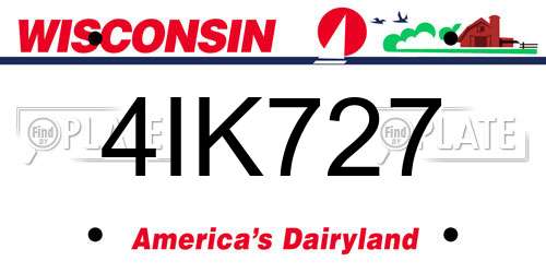 4IK727 Wisconsin License Plate
