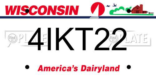 4IKT22 Wisconsin License Plate
