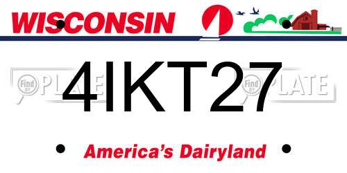 4IKT27 Wisconsin License Plate