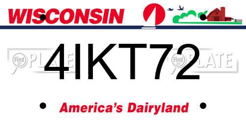 4IKT72 Wisconsin License Plate