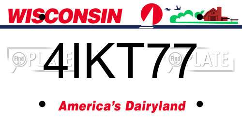 4IKT77 Wisconsin License Plate