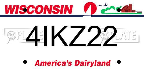 4IKZ22 Wisconsin License Plate