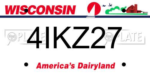 4IKZ27 Wisconsin License Plate