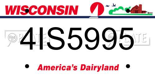 4IS5995 Wisconsin License Plate