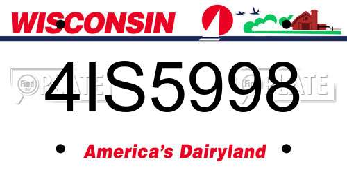 4IS5998 Wisconsin License Plate