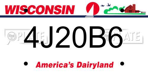 4J20B6 Wisconsin License Plate