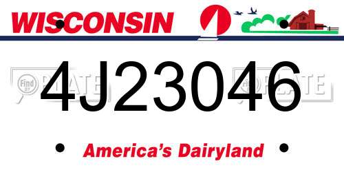 4J23046 Wisconsin License Plate