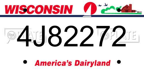 4J82272 Wisconsin License Plate