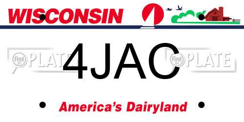 4JAC Wisconsin License Plate