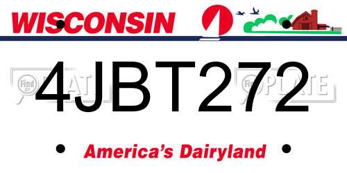 4JBT272 Wisconsin License Plate