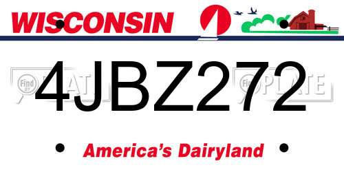 4JBZ272 Wisconsin License Plate
