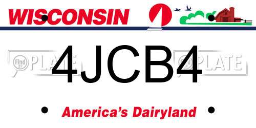 4JCB4 Wisconsin License Plate