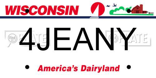 4JEANY Wisconsin License Plate