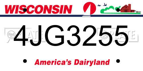 4JG3255 Wisconsin License Plate