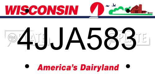 4JJA583 Wisconsin License Plate