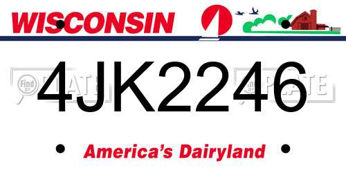 4JK2246 Wisconsin License Plate
