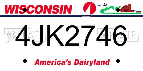 4JK2746 Wisconsin License Plate