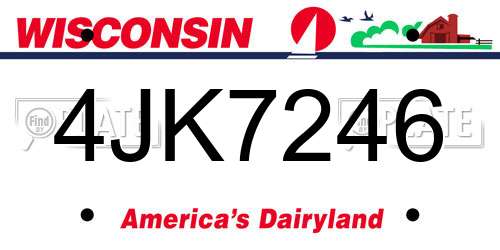 4JK7246 Wisconsin License Plate