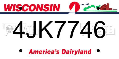 4JK7746 Wisconsin License Plate