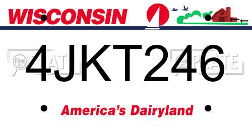 4JKT246 Wisconsin License Plate