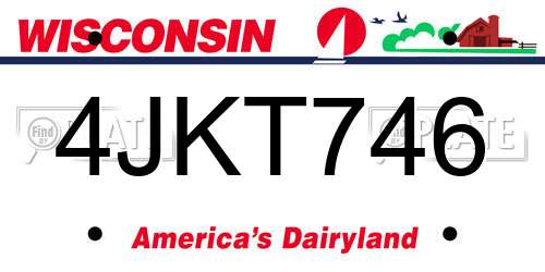 4JKT746 Wisconsin License Plate