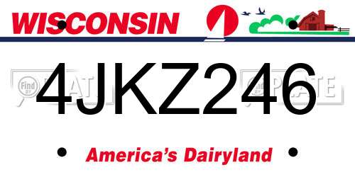 4JKZ246 Wisconsin License Plate