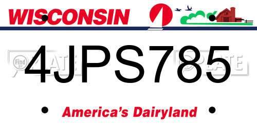 4JPS785 Wisconsin License Plate
