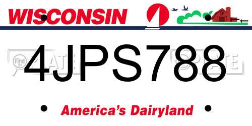4JPS788 Wisconsin License Plate
