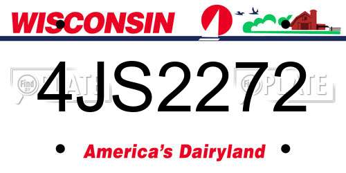 4JS2272 Wisconsin License Plate