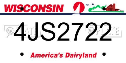 4JS2722 Wisconsin License Plate