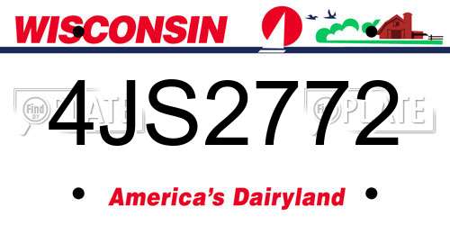 4JS2772 Wisconsin License Plate