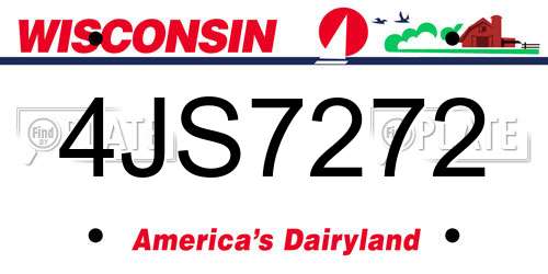 4JS7272 Wisconsin License Plate