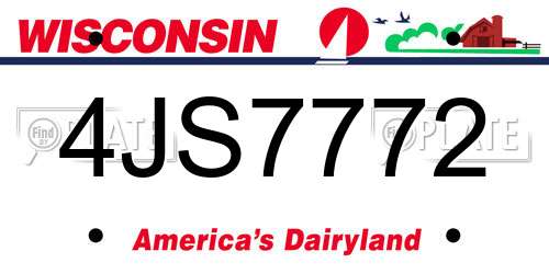 4JS7772 Wisconsin License Plate