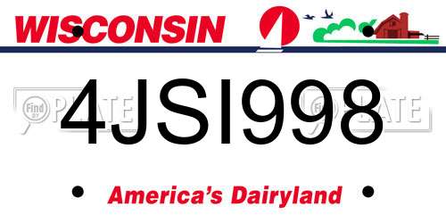 4JSI998 Wisconsin License Plate