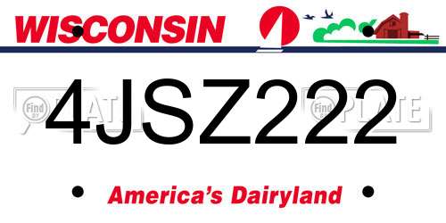 4JSZ222 Wisconsin License Plate