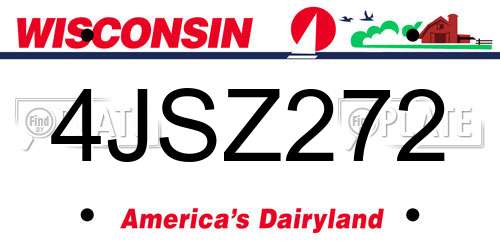 4JSZ272 Wisconsin License Plate