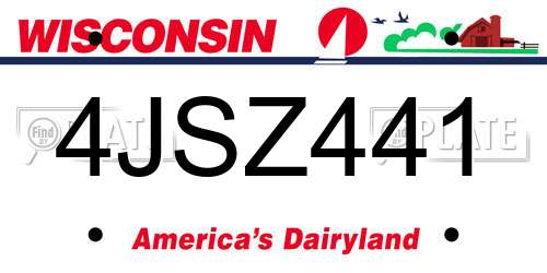 4JSZ441 Wisconsin License Plate