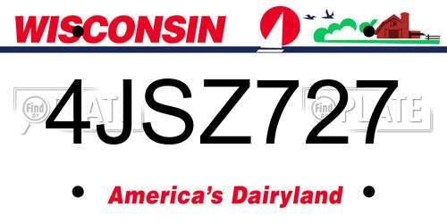 4JSZ727 Wisconsin License Plate