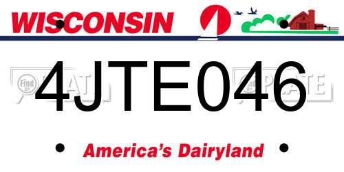 4JTE046 Wisconsin License Plate