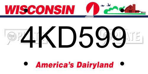 4KD599 Wisconsin License Plate