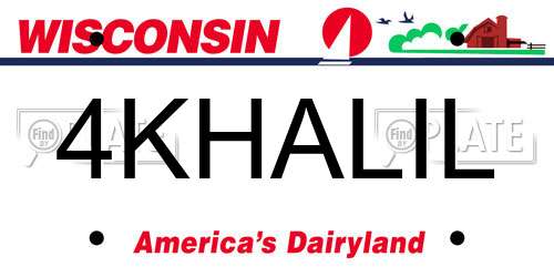 4KHALIL Wisconsin License Plate
