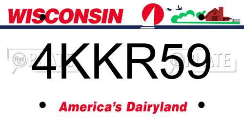 4KKR59 Wisconsin License Plate