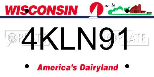 4KLN91 Wisconsin License Plate