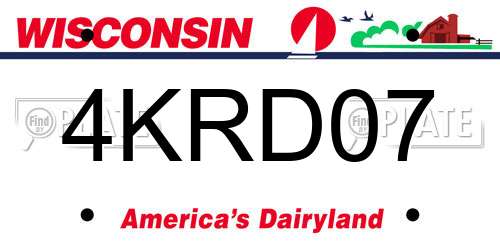4KRD07 Wisconsin License Plate