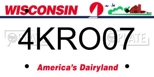 4KRO07 Wisconsin License Plate