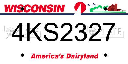4KS2327 Wisconsin License Plate